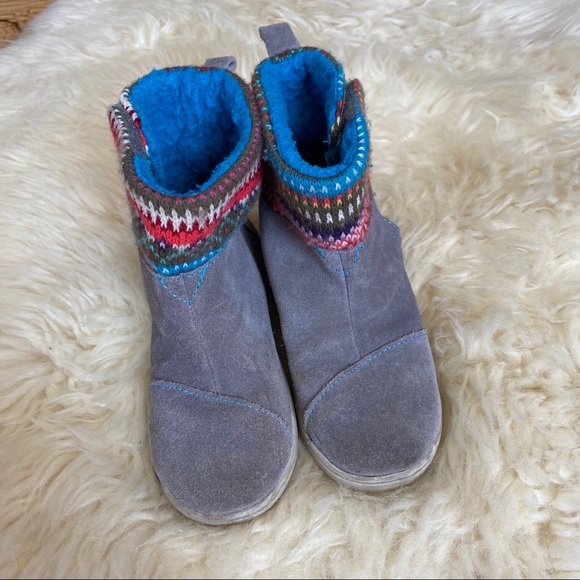 Toms Leather Boots with Knit Trim Size 11 - Picture 3 of 10